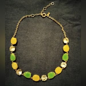 big jewel necklace J.CREW green & yellow citrus bling chunky gumdrop stones